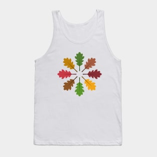 Radial Oak Leaves (Autumn Colours) Tank Top